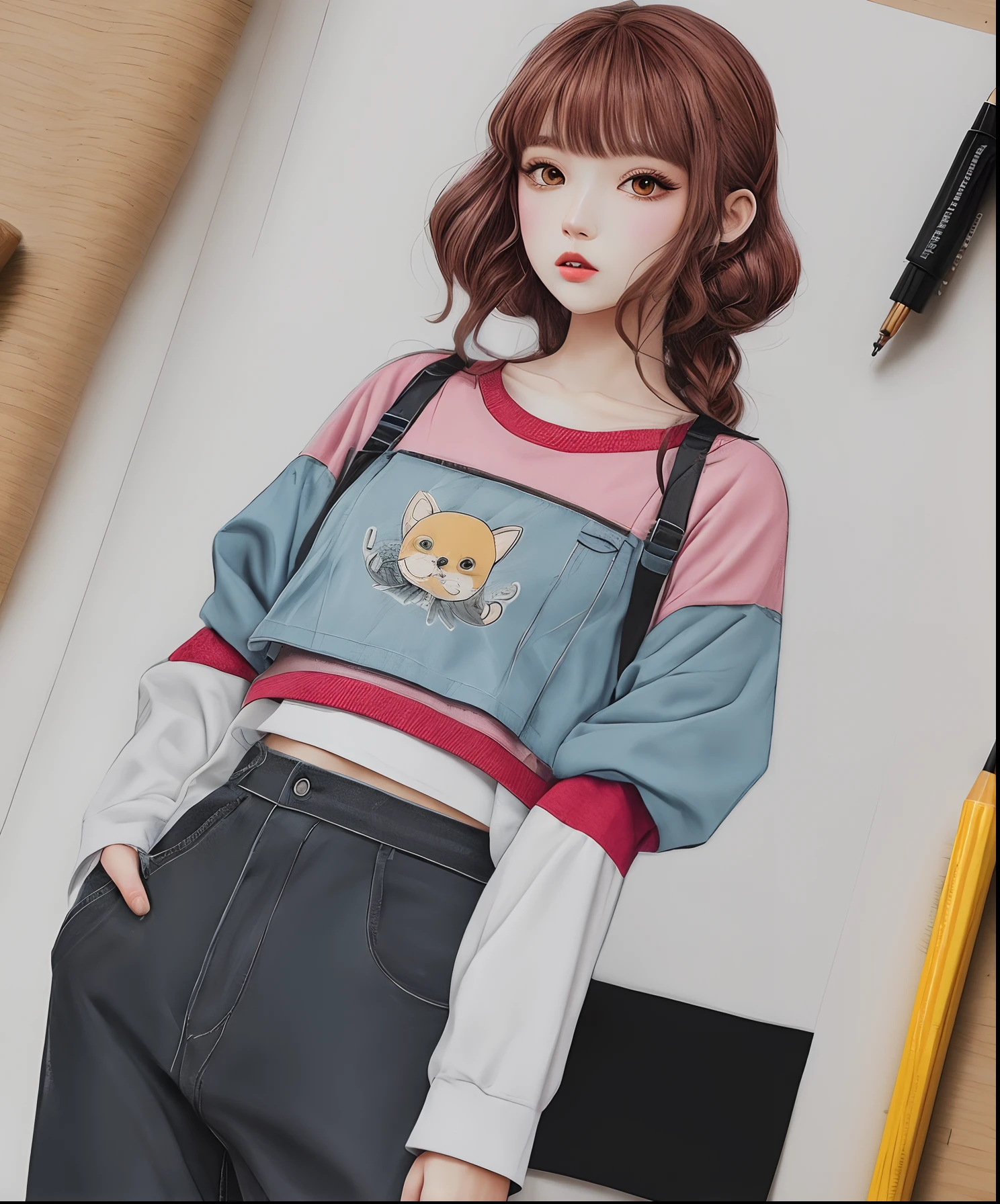 Colored lead style clothing with illustrations