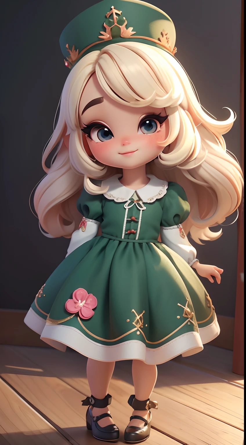 Crie uma roupa de boneca estilo chibi com um tema de natal bonito. Each piece has a lot of detail and 8K resolution.. All dolls must follow the same and complete stable background pattern in the image., programa (corpo inteiro, incluindo pernas: 1.5)

Boneca Doce: Chame-a de bonito.. Ela deve ter muito tempo, cabelos cacheados, Empate em duas marias-chiquinhas. Seus olhos devem ser grandes e brilhantes., It has long eyelashes and rosy cheeks.. bonito, estar usando vestido, e uma saia de corpo inteiro. Don't forget the details of Christmas. Charming décor., Nice shoes

Don't forget to add shadows., Textura e detalhe no cabelo, Clothes, Equipamentos de Natal & Accessories. To make them cuter and more charming..
