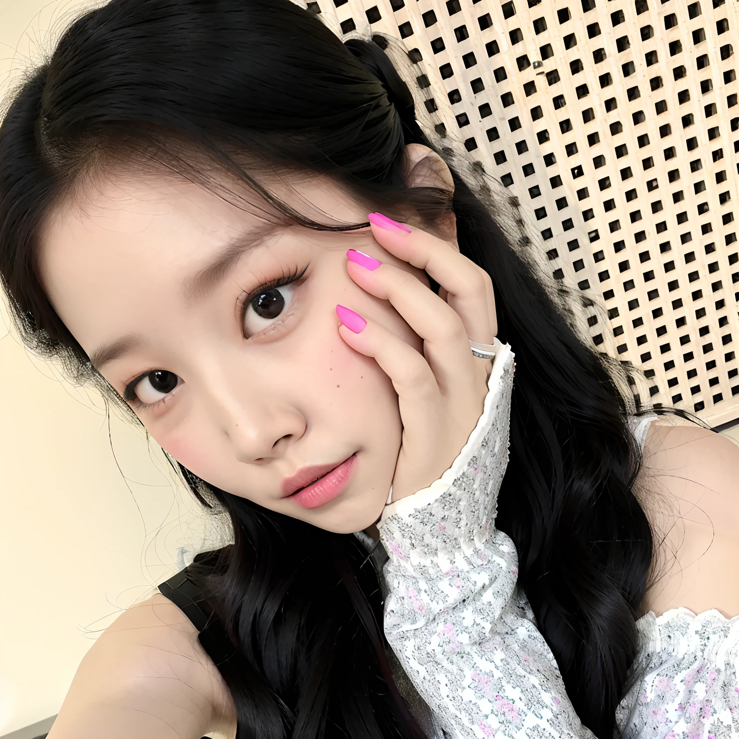 There is a woman with long black hair and a white top, Ulzzang, dilraba dilmurat, Jinyoung Canela, Jaeyeon Nam, Heonhwa Choe, Lee Ji-eun, Lee Ji - Eun, maquiagem sul-coreana popular, Kim Doyoung, Jisoo do Blackpink, Jisoo Blackpink Retrato, Jisoo do Blackpink, maquiagem coreana popular, Jennie Blackpink,