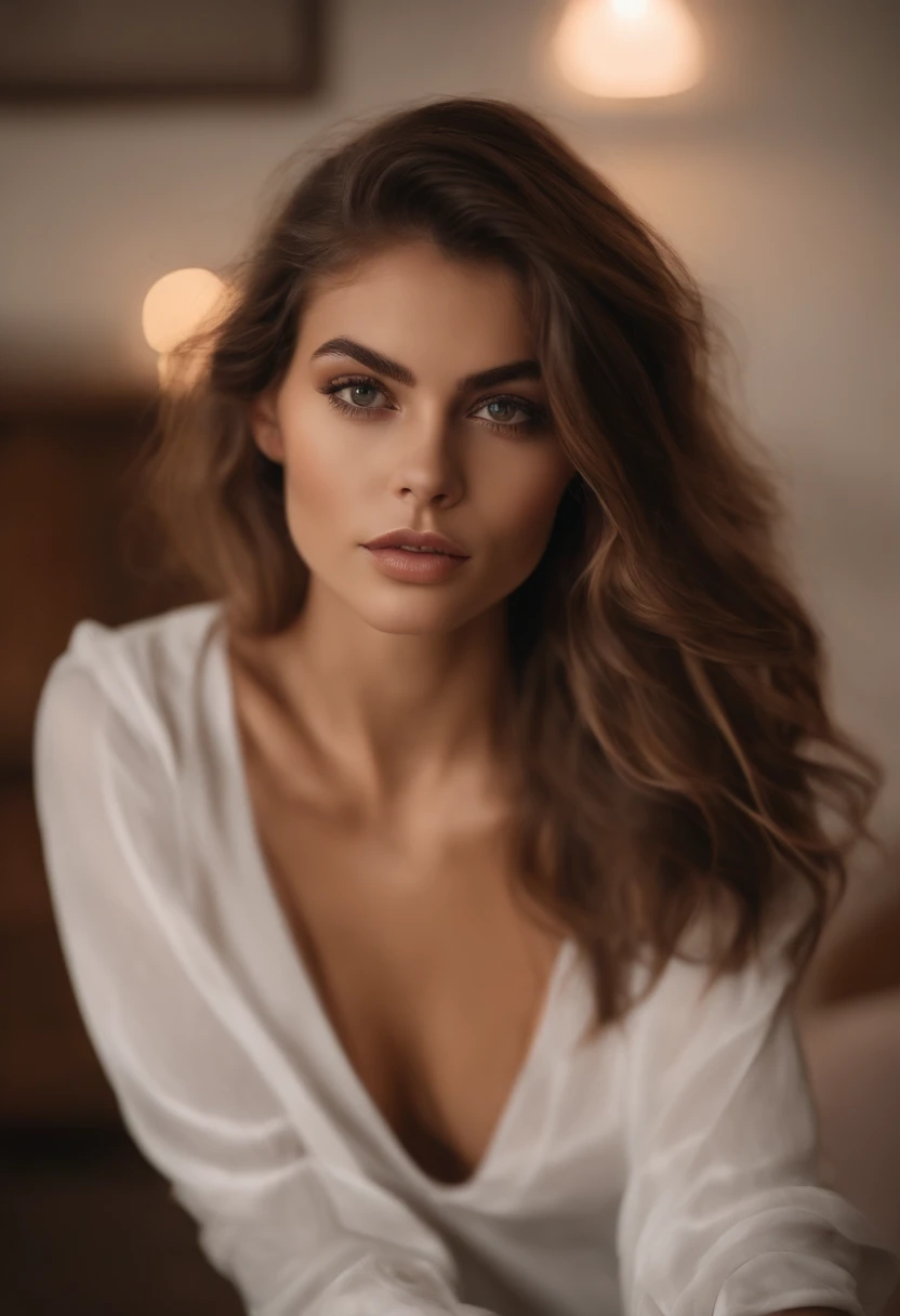 Femme arafed dans des seins visibles nus convenables , Kukami garde les cheveux et les culottes petits, fille sexy aux yeux bruns, Portrait de Kaia Gerber , cheveux bruns et grands yeux, selfie of a young woman, Yeux de chambre, Violet Myers, pas de maquillage, maquillage naturel, looking straight at camera, Visage avec Artgram, maquillage fin, Superbe plan complet, dans la chambre, décolleté, bien en chair, , grosses cuisses , gros seins, kitchen