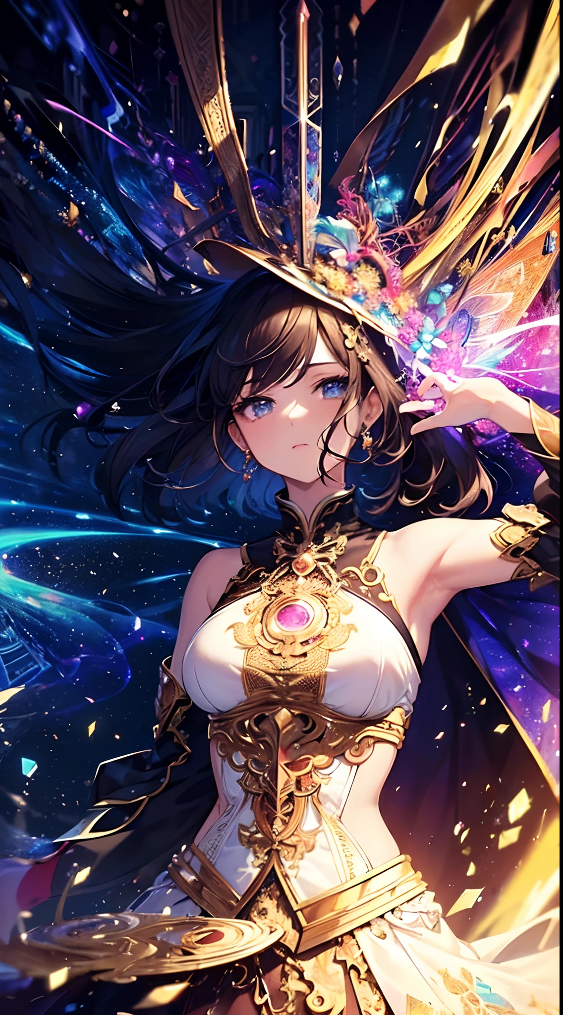 (Masterpiece, Top Quality, Best Quality, official arts, beautiful and aesthetic:1.2), (1girl),upper-body, extremely detail,(s fractal art:1.3),Colorful,highest detail