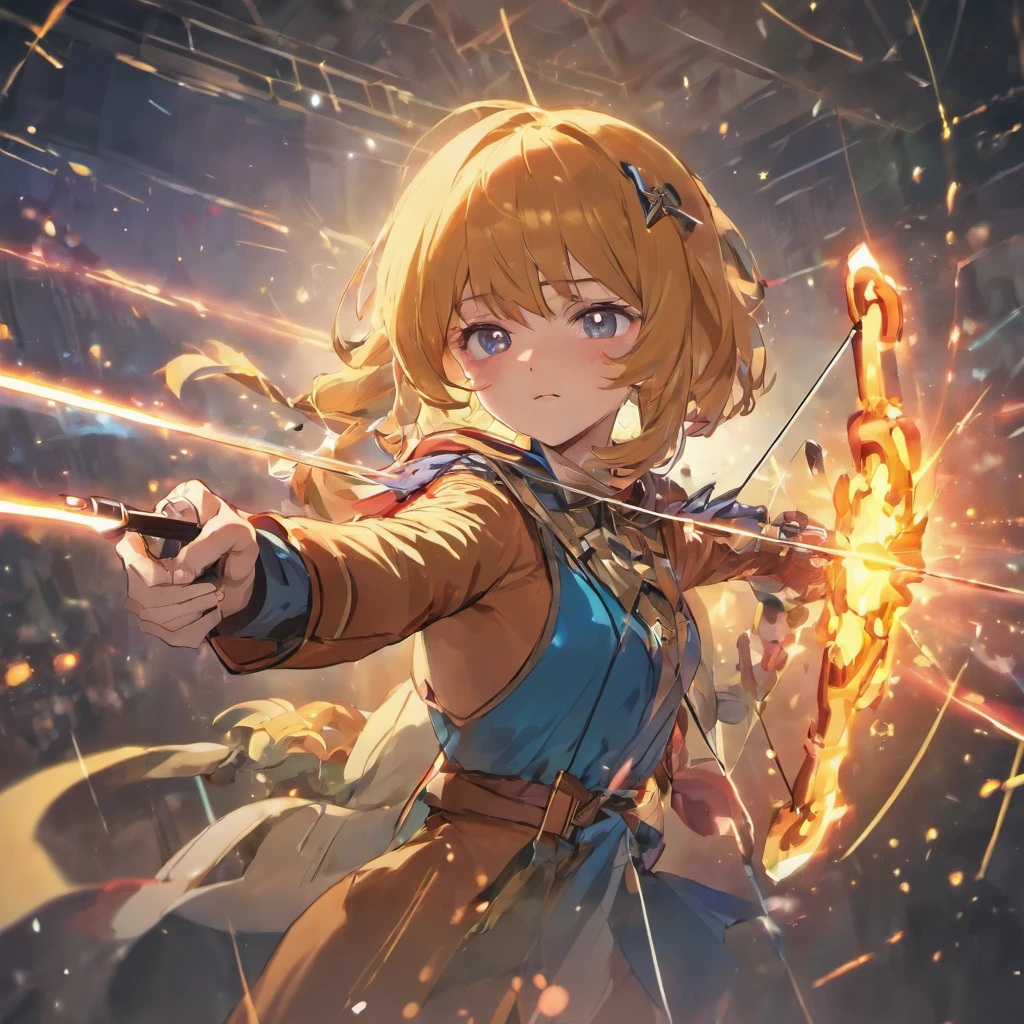 Shooter aiming with a bow accurately.