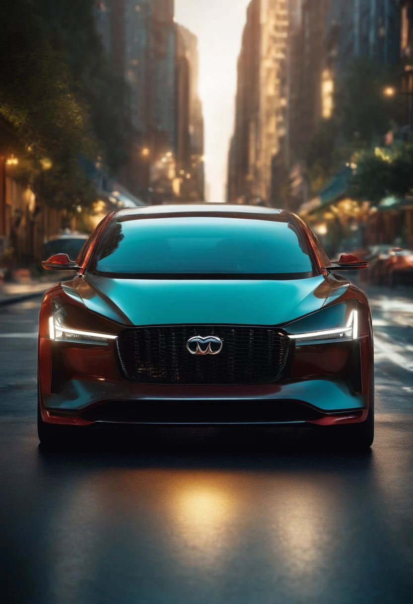 Masterpiece, Best quality, urban skyline,The car of the future