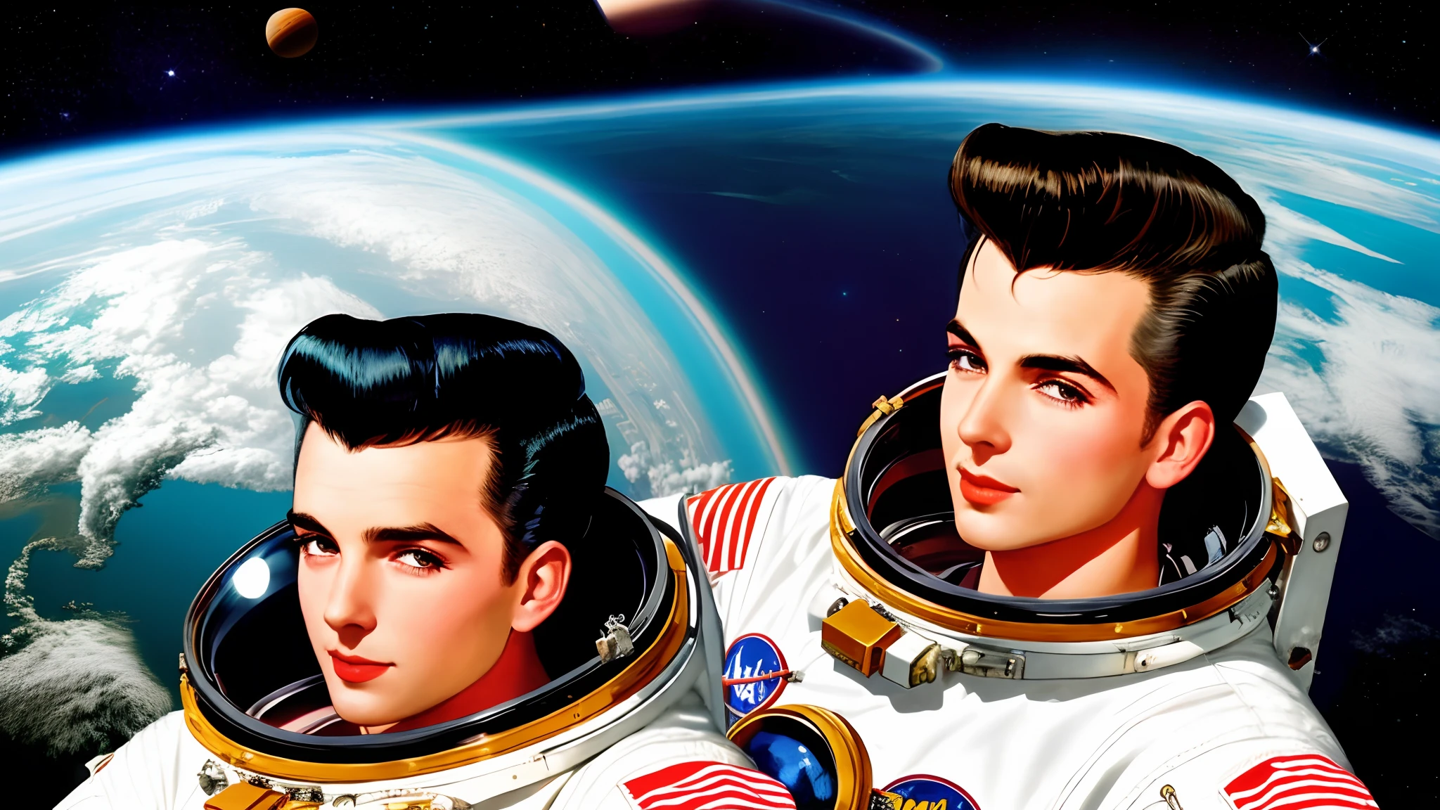 1950's rockabilly astronaut in space