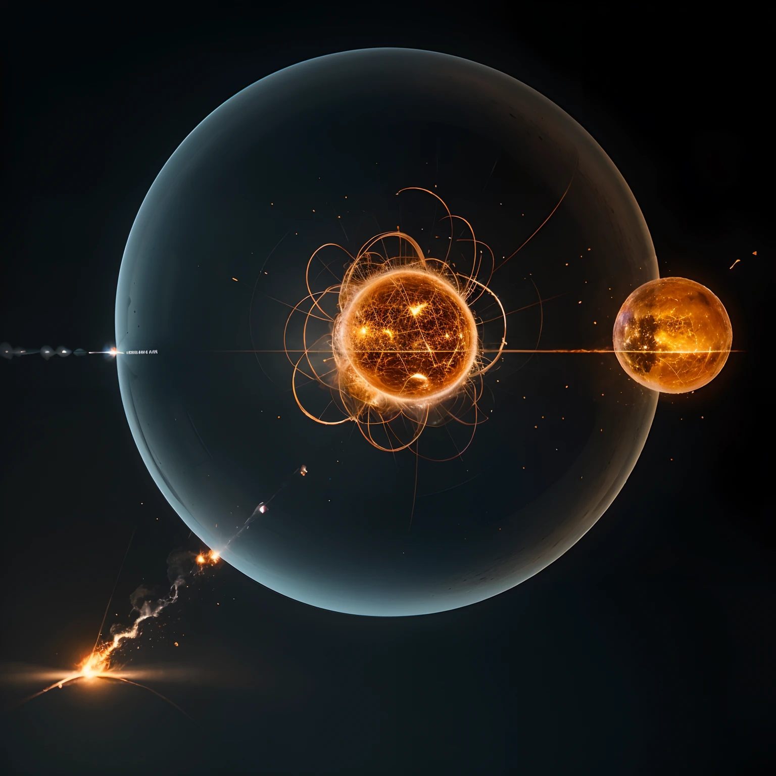 The hydrogen atoms in the nucleus begin to fuse or fuse, creating helium and releasing energy in the form of light and heat.