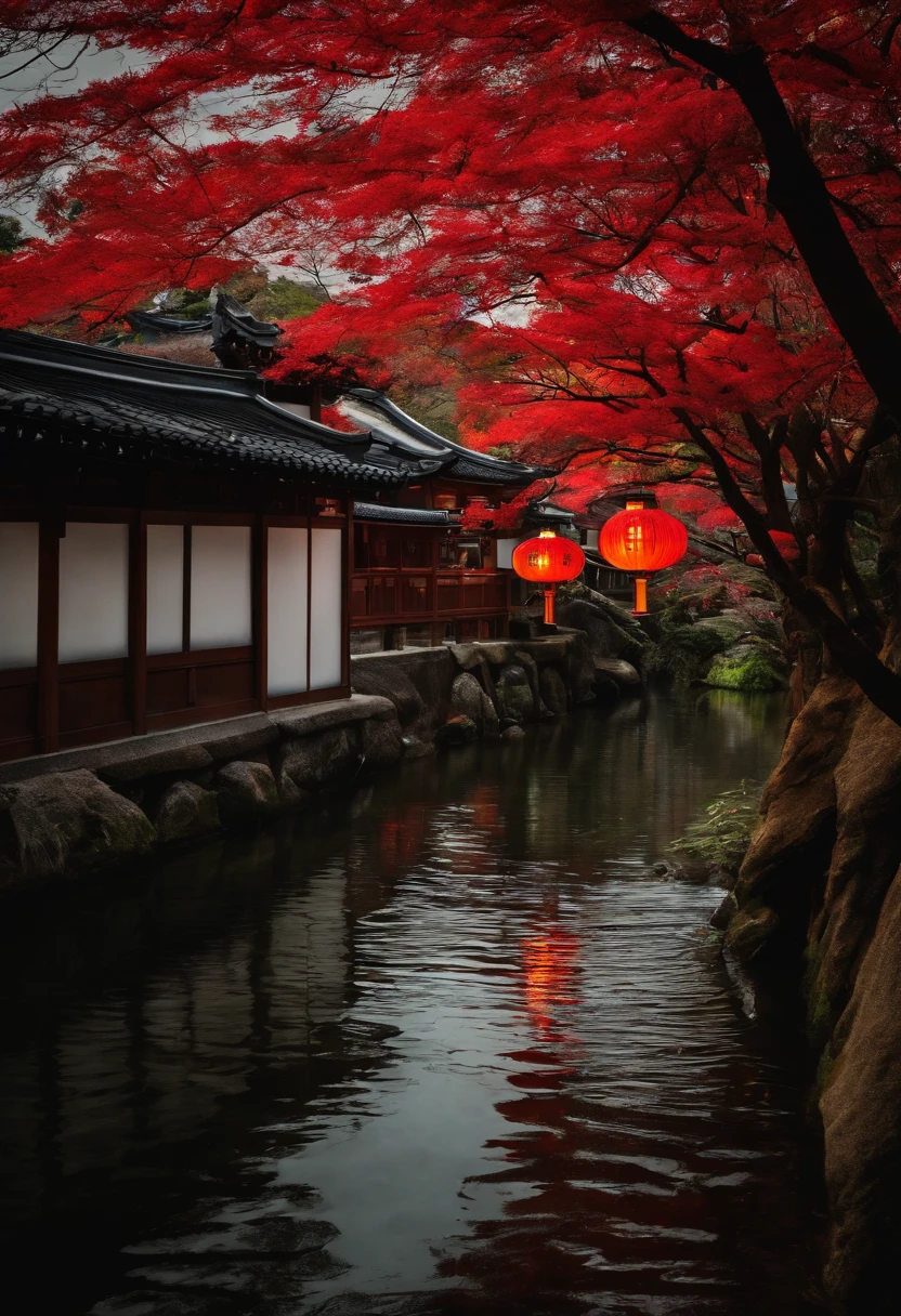 kyoto A city scape natta lantern