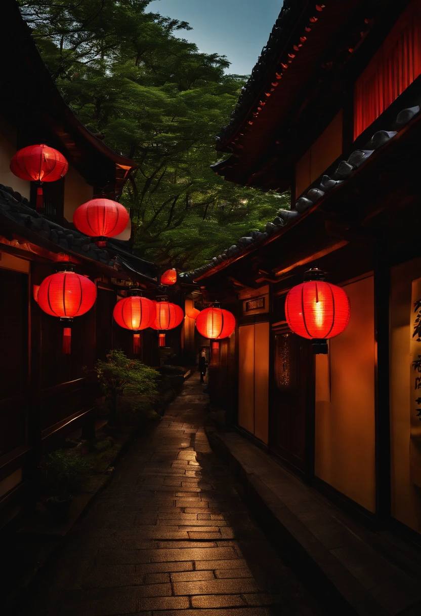 kyoto A city scape natta lantern