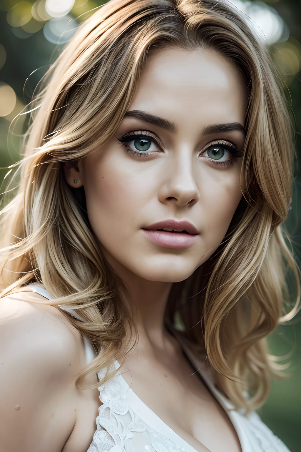 (best quality,4k,8k,highres,masterpiece:1.2),ultra-detailed,(realistic,photorealistic,photo-realistic:1.37),portrait,beautiful detailed eyes,beautiful detailed lips,extremely detailed face,long eyelashes,shoulder-length wavy hair,curly hair,dusky complexion,natural look,stylish outfit,confident expression,Adele looking at the camera with full body,standing in a vibrant garden surrounded by colorful flowers and lush greenery,soft sunlight casting a warm glow on her,pleasant and serene atmosphere,meticulously painted oil canvas,subtle brushstrokes,impeccable attention to lighting and shadowing,rich and vibrant colors,enhanced depth and dimension through studio lighting techniques,delicate fabric textures in her dress,subtly reflecting the soft breeze,striking contrast between Adele's focused gaze and the lively surroundings,creating a sense of connection and harmony between the subject and the environment. '(best quality,4k,8k,highres,masterpiece:1.2),portrait,full-body portrait,beautiful detailed eyes,beautiful detailed lips, singer,stage performance,microphone,concert,vibrant colors,stage lighting,mic stand,focus on Adele,emotional expression,dynamic pose,engaging with the audience,dramatic atmosphere,flowing dress,golden spotlight,professional,mesmerizing performance'A Adele cantora ,linda corpo inteiro , LIGHT BLONDE HAIR Captivating appearance,olhos verdes,Smiling lips,olhar apaixonado,terno sedutor de mulher corpo inteiro,modelo de passarela,1.8m de altura,cabelo amarrado ,com traje futurista BRANCO BRILHO ,