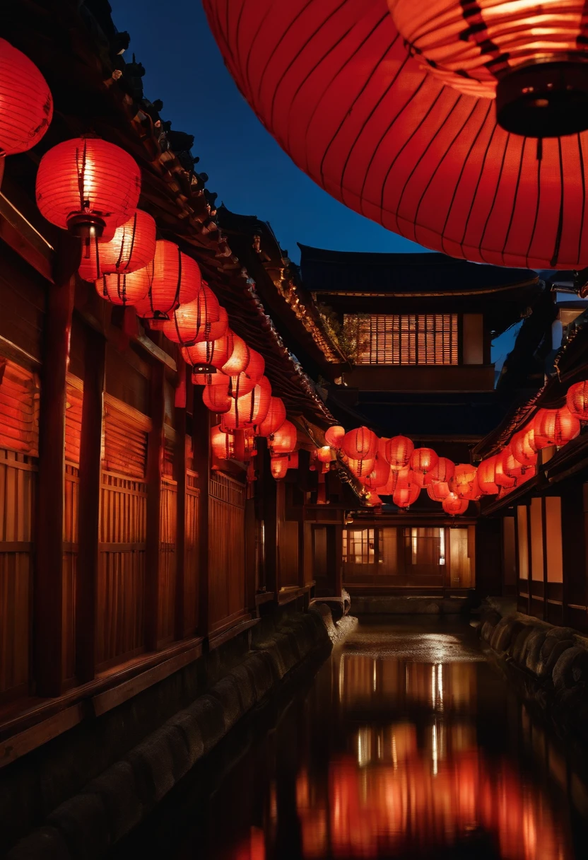 kyoto　A city scape　natta　paper lanterns