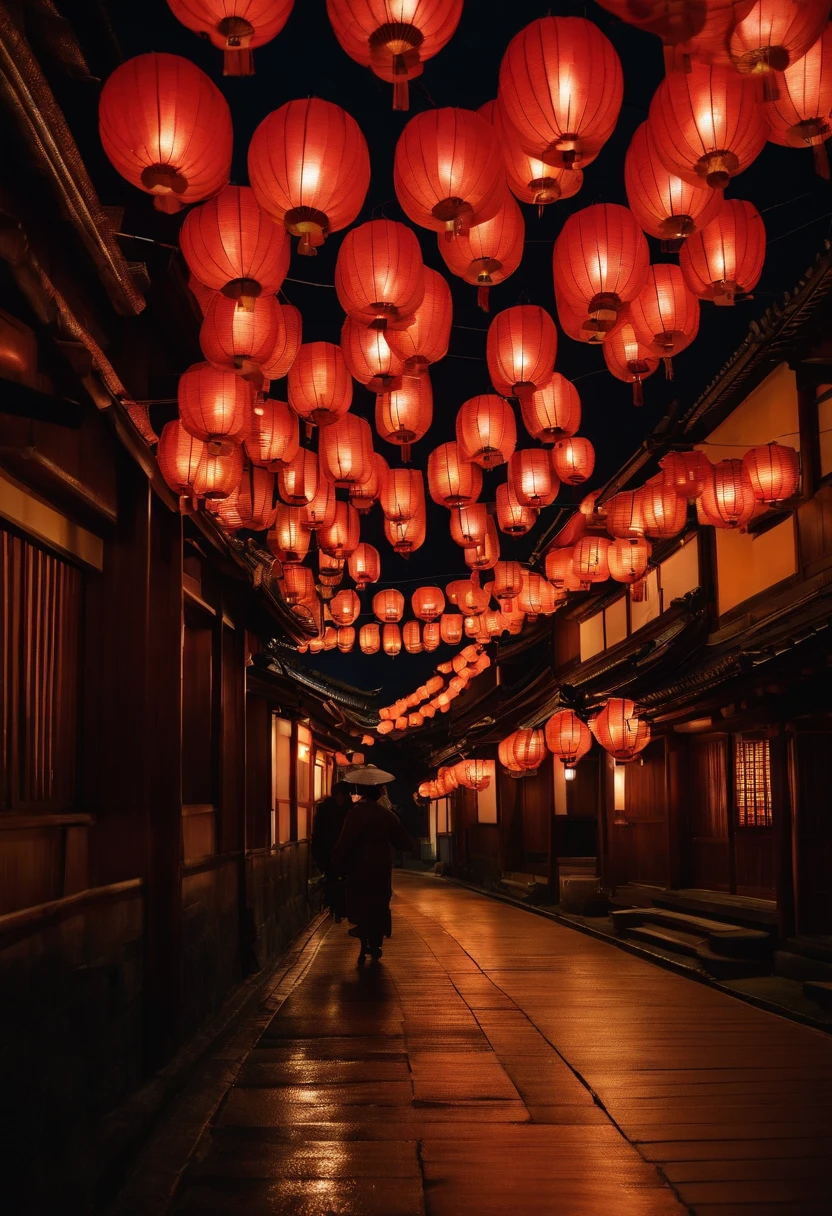 kyoto　A city scape　natta　paper lanterns