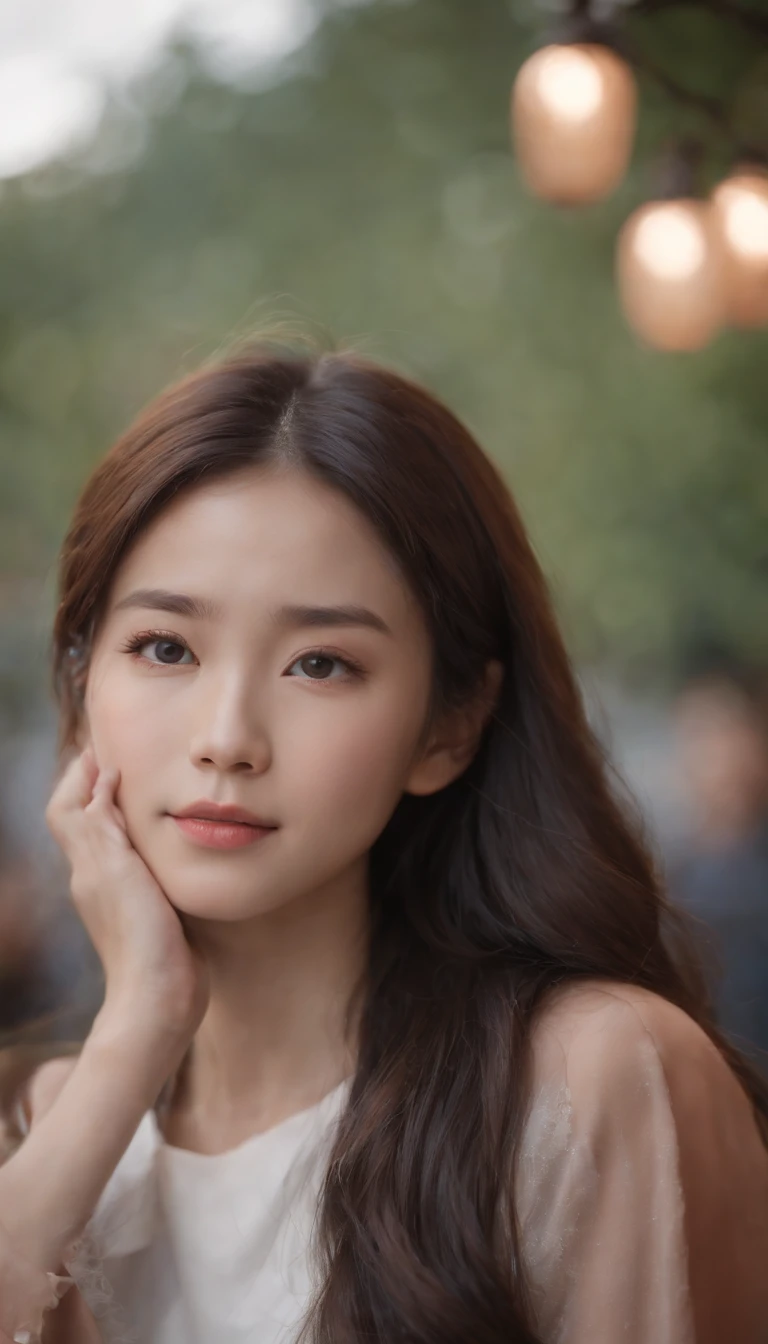 masterpiece, highest quality, Photoreal, Super detailed, High resolution, 8K wallpaper, ((monochrome photography)), 1 girl, Skinny Japanese woman, (((facing the front))), ((Only the lips are in red)), (monochrome photography), brown hair, detailed clavicle, perfect face, straight hair, ((look straight at the camera))