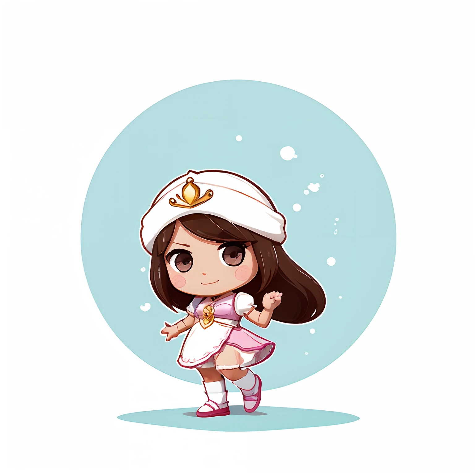 cookierun, cookie, white background, simple background, solo, chibi, full body, princess aesthetic, sea salt themed