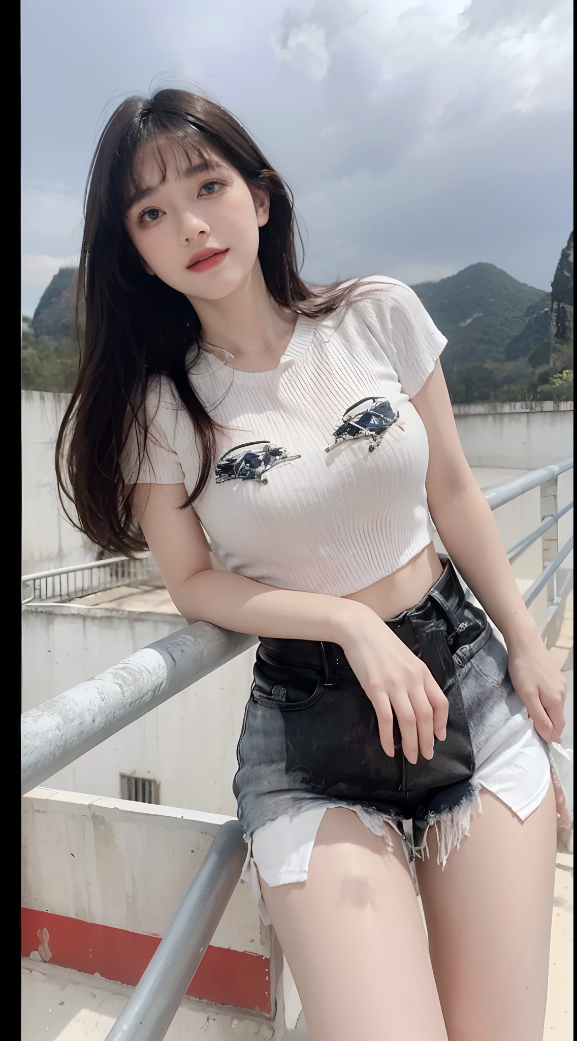 Top quality, Masterpiece, 超高分辨率, (Realistic, : 1.4), Original photo, (True skin texture: 1.3), (filmgrain: 1.3), in a panoramic view, Portrait, Very wide lens, Narrow waist, cowboy lens, (bangs, Inconspicuous, Cold light,) Night, Close-up, Tears, Short hair, neck long, ears sticking out, bangs, Big eyes, Brightly Colored Eyes, In the house, Dust, Tindall effect, (Facial expression), Sitting, (hitting a wall), Crying, Frowning, (Looking down), Nervousness, Tears, smiling happily
one girl, eyes and face with beautiful details, White jabot, pink dark V, Brown eyes,