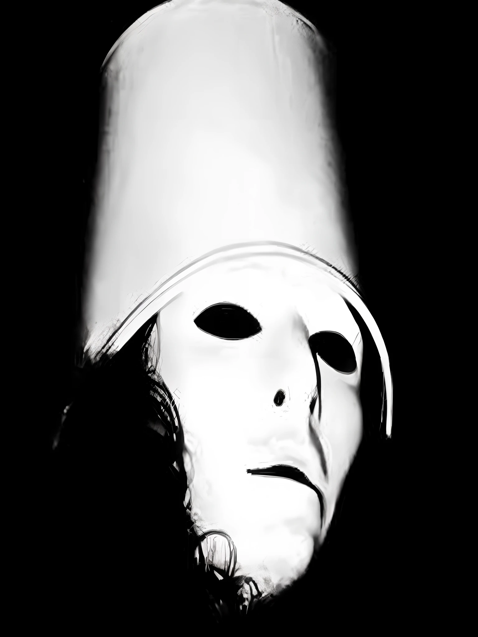 (preto e branco, monocromatic, high-resolution, Qualidade Superior), Closeup of the face of the BUCKETHEAD icon. (Detalhes extremos, intricate facial features:1.1) Enfatize o (olhos marcantes, Olhos detalhados, olhos hipnotizantes), o (expressive lips, Detailed lips), e foco em sua beleza. O rosto deve ser (Perfectly symmetrical and proportional, Impeccable), refletindo o (Misterioso, Enigmatic) aura de BUCKETHEAD. 
adicionar (sombreamento sutil, dramatic lighting) para destacar os contornos do rosto e criar profundidade. Garanta o (face expression, compound expression) conveys a sense of (intensidade, calma, mystery). A atmosfera geral deve ser (Escuro, surreal), Enhancing artistic impact. O plano de fundo pode ser (simples, Minimalista, abstrair) draw attention to the main subject.
usar um (pen-and-ink illustration, charcoal drawing, arte digital em preto e branco, fotografia de closeup em preto e branco) Style to capture the essence of the image. Empregar (lines sharp, sombreamento intrincado) para retratar os intrincados detalhes do rosto.
Opte por um (Contrasty, alto contraste) Color tone to enhance the dramatic effect of the monochromatic palette. usar (negros profundos, Brancos gritantes) para criar um forte impacto visual.
The final artwork must be a (master part, obra de arte) que mostra o (singularidade, Enigma) of the BUCKETHEAD icon, with a focus on precision, attention to detail, and artistic style.