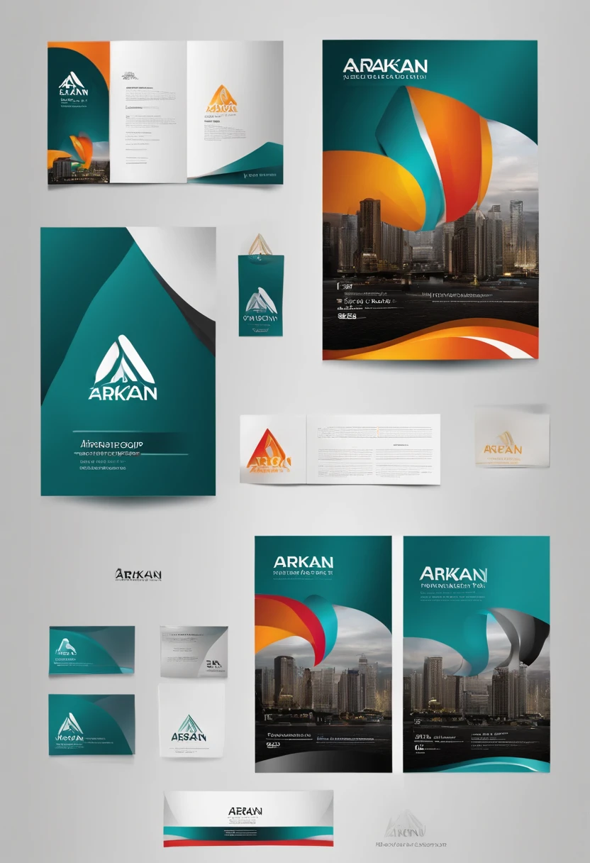 "Renew your brand with a modern logo for Arkan Group, Highlight a sleek messaging design in bold, vibrant colors. Show the world your international reach with this elegant and attractive logo."