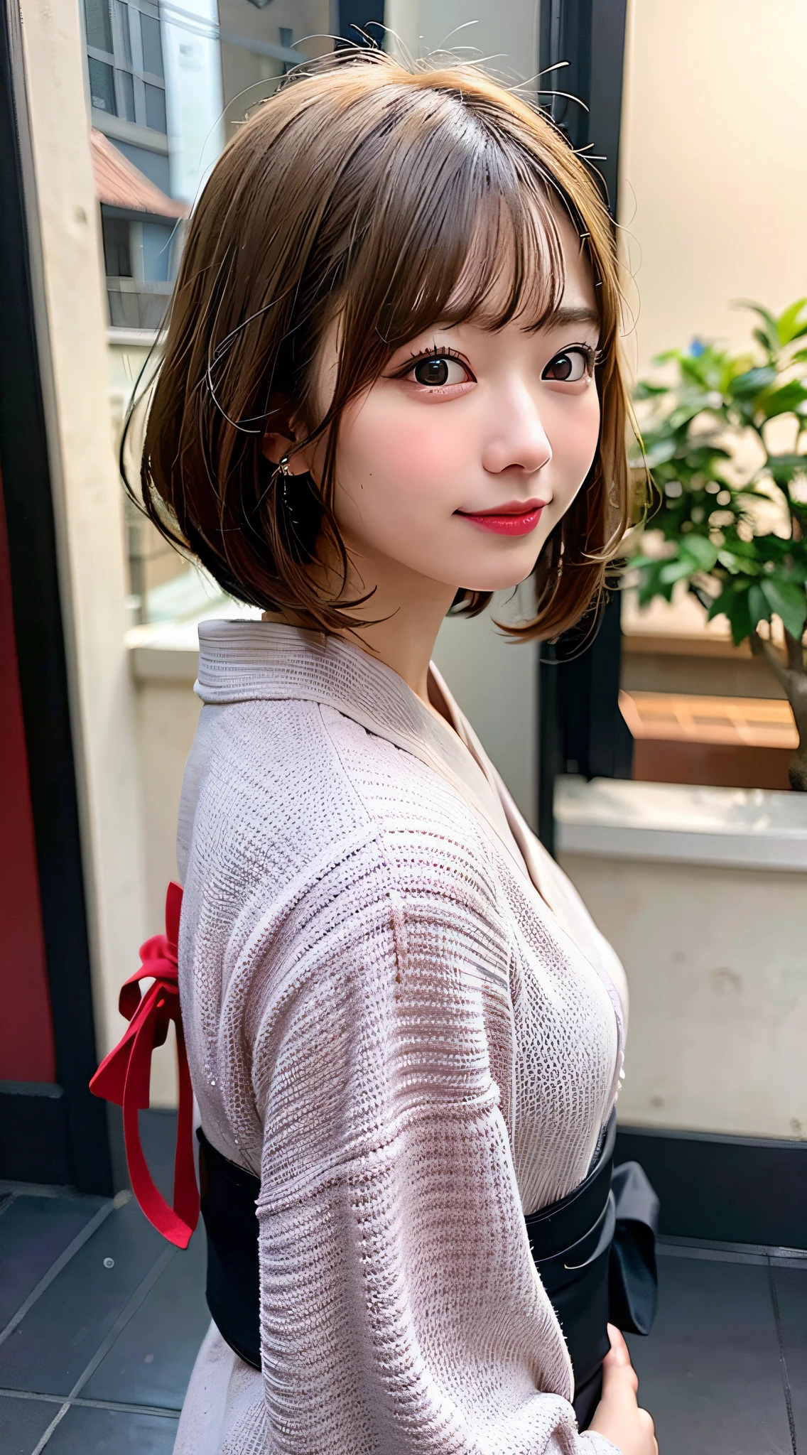 (8K, Raw photo:1.2), Detailed face and eyes,Best Quality, 超A high resolution, Highly detailed ,intricate detailes ,masutepiece ,Cute Girl , Soft cinematic light, Hyper-detailing,Sharp Focus, High quality, Blonde hair, bob cuts, Yukata
