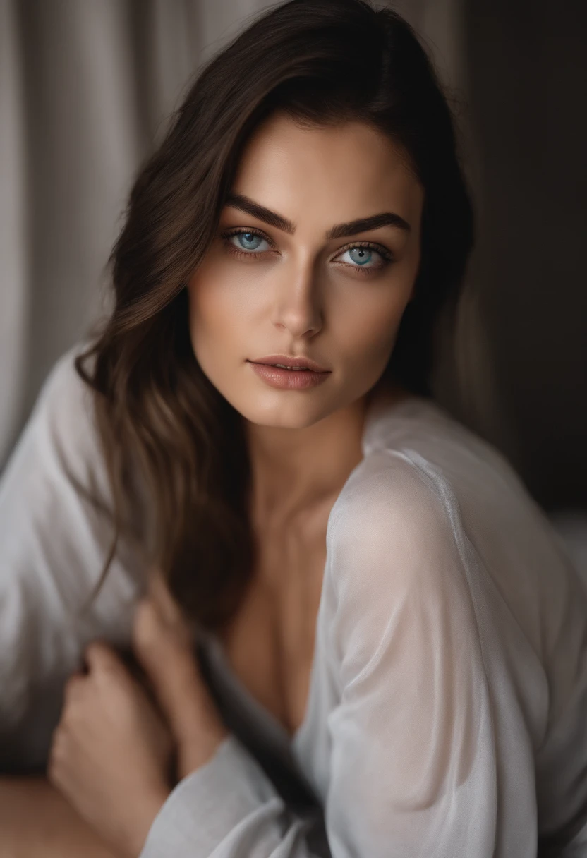 Phoebe Tonkin arafed woman fully , sexy girl with blue eyes, ultra realistic, meticulously detailed, portrait sophie mudd, brunette hair and large eyes, selfie of a young woman, bedroom eyes, violet myers, without makeup, natural makeup, looking directly at the camera, face with artgram, subtle makeup, stunning full body shot kneeling on bed, in bedroom, medium to large size bust, sexy ; ;naked, exposed pussy