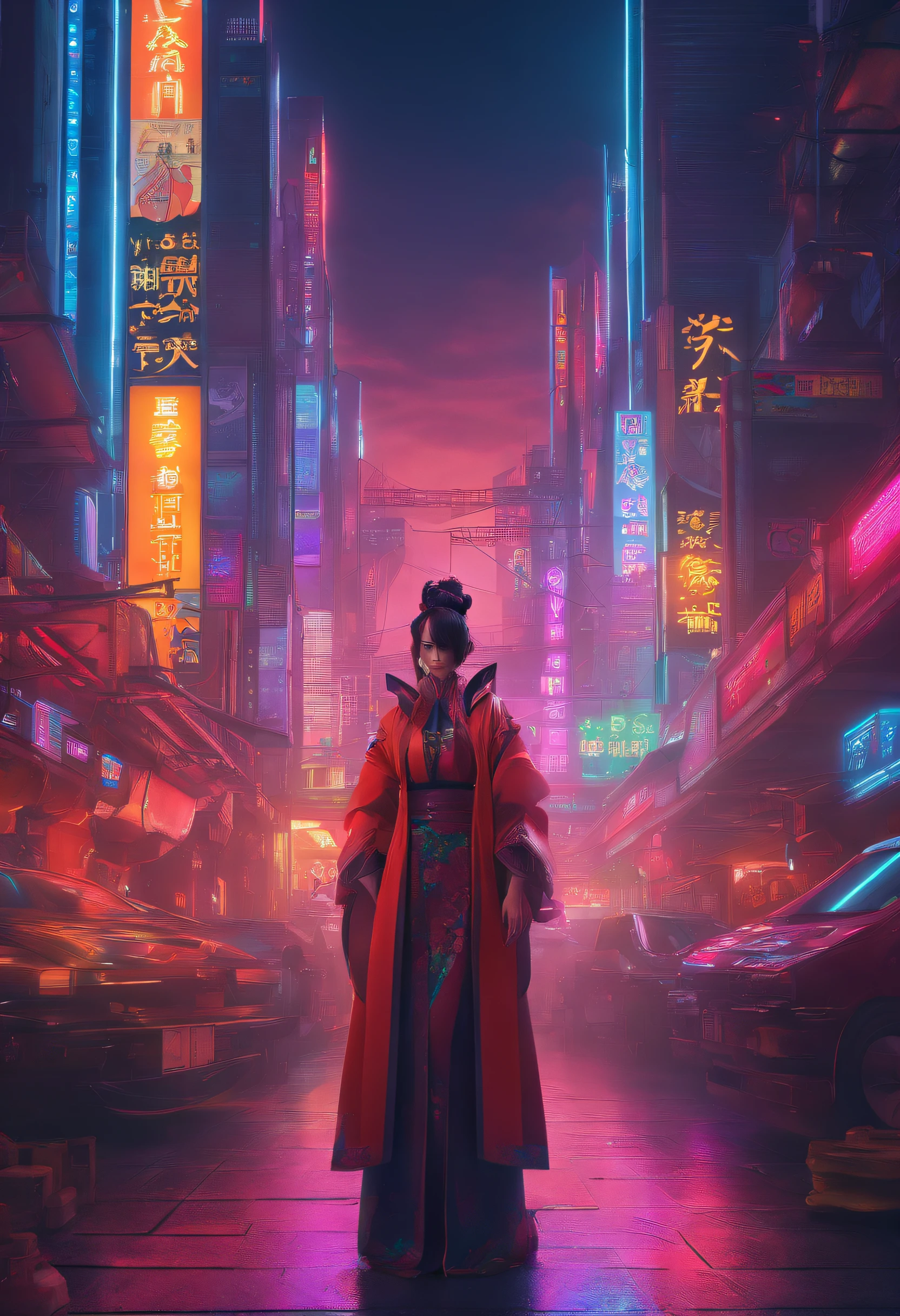 Hanfu,Beautuful Women,opulent,k hd,8k,Qing dynasty,delicated,Delicate,Hairpins,with a good figure,Futuristic,cyber punk perssonage,Machinary