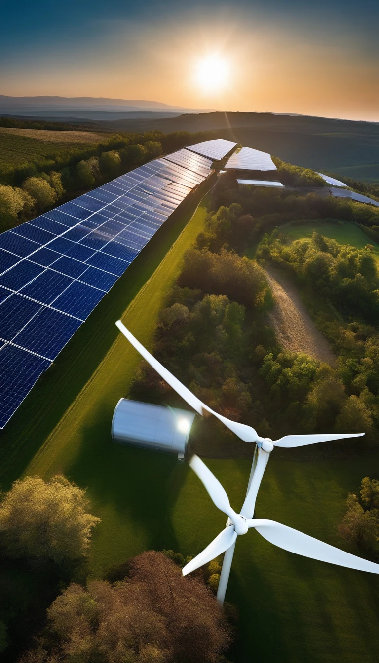 New energy,photovoltaic,wind energy,solar panels,sci-fy
