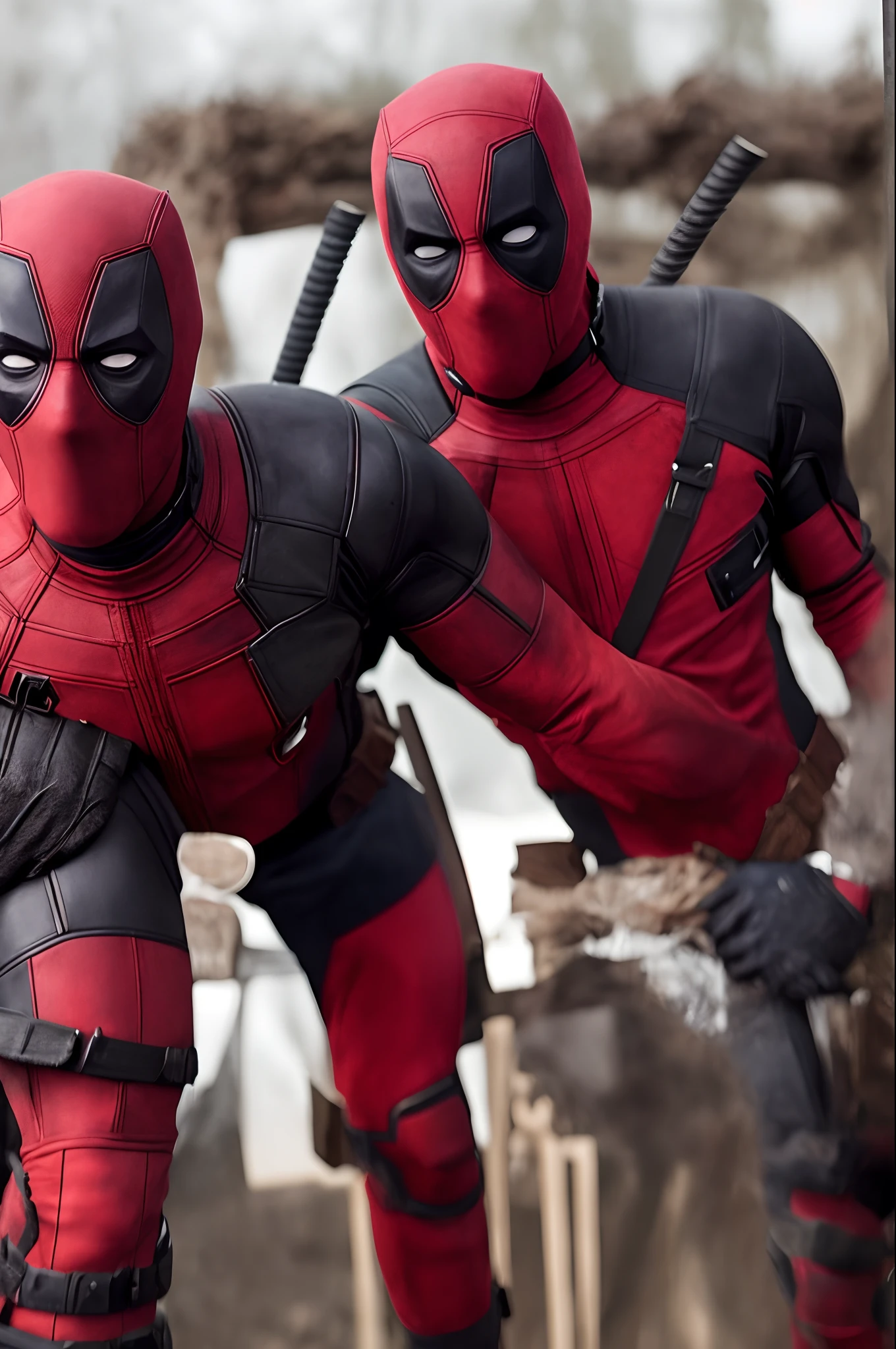 Chris Evans bending over naked in front of deadpool