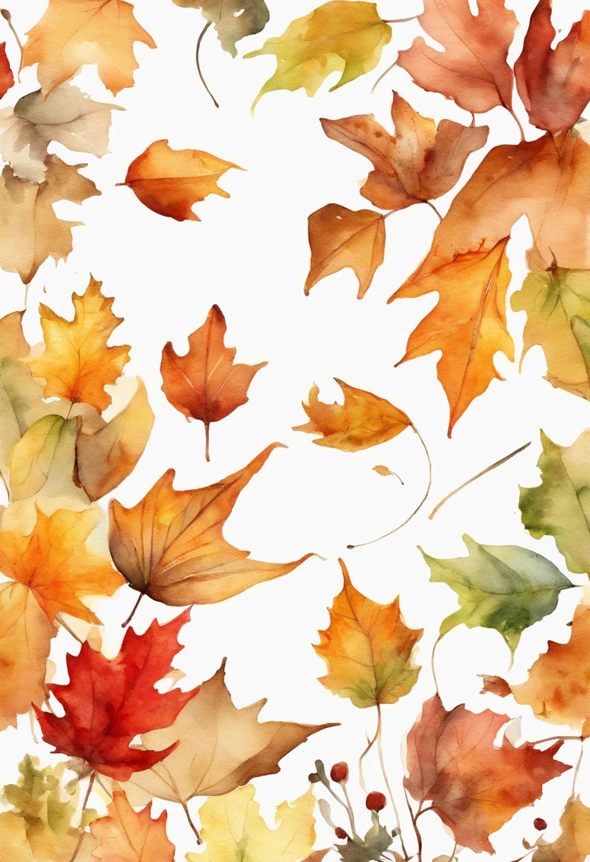White background with autumn pattern