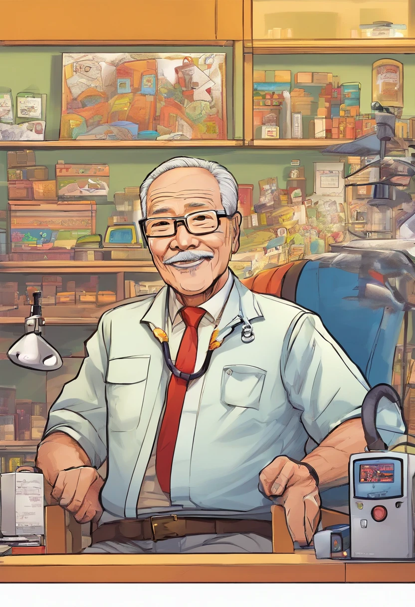 Uncle Lee(Nearly 70 years old)With a set of smart medical equipment,Includes blood glucose tester、Wrist blood pressure monitor、Knee therapy apparatus and multi-functional massage treatment chair, etc(Optional)