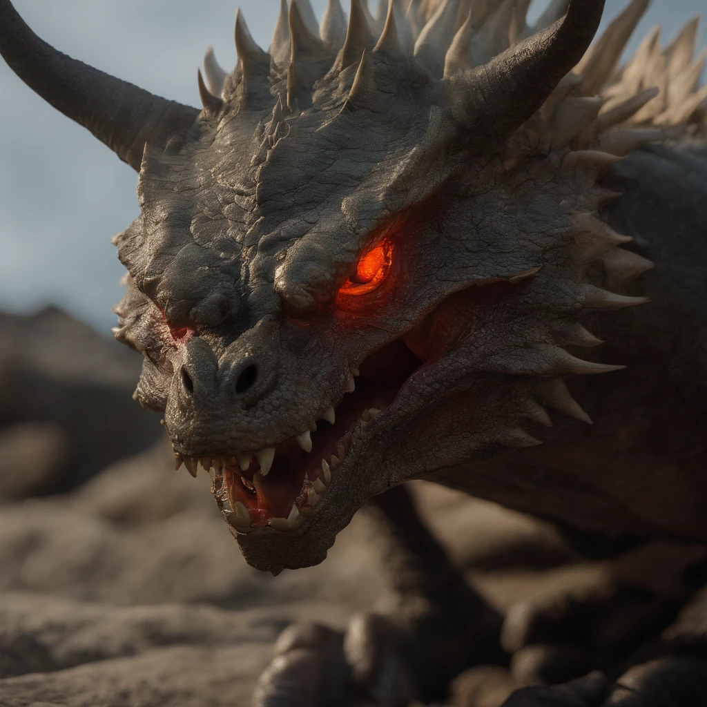 Golden Tenryu,Harsh red eyes,Close-up release of blood fire from the nose,Chest scales,high high quality,8K,Many details,Fire lettuce,Alas,4 legs,Spotted claws,golds,dangers,fires,dentes pontiagudos,big dragon,immensity,threatening,imponent