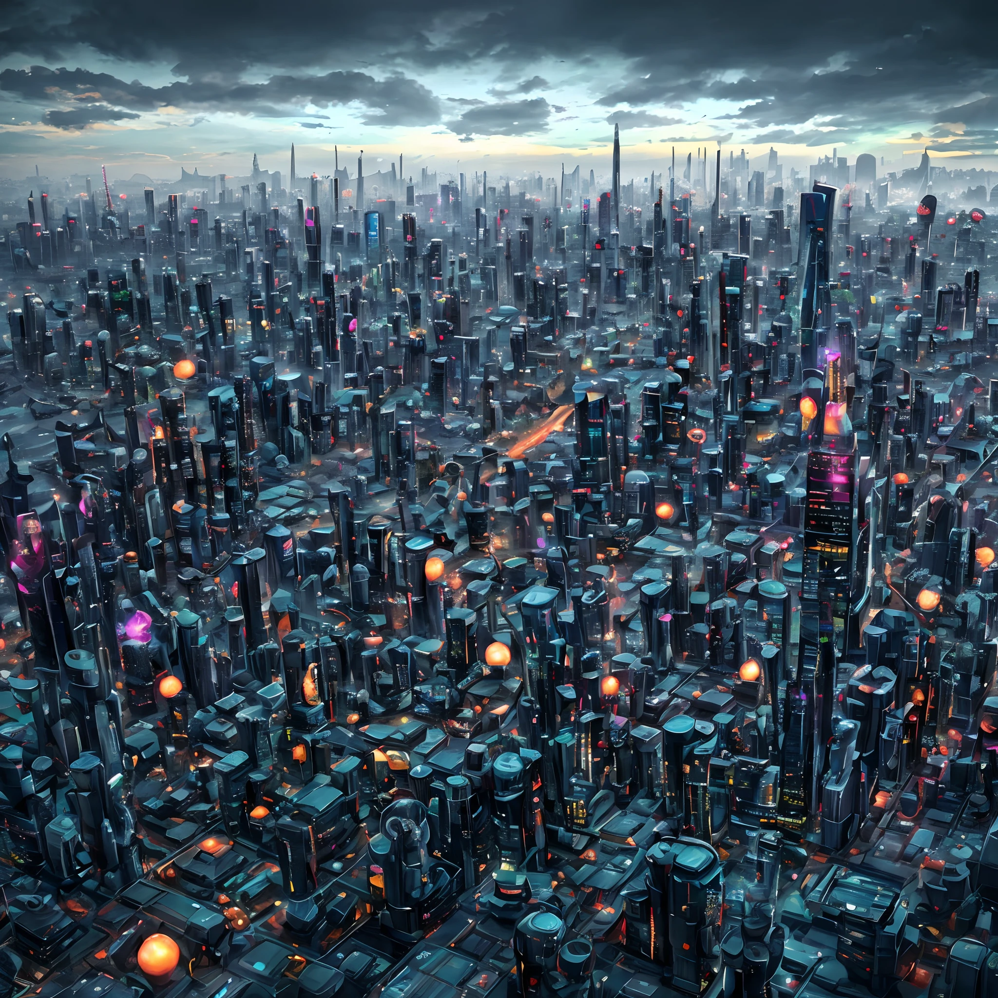 Pop and futuristic city