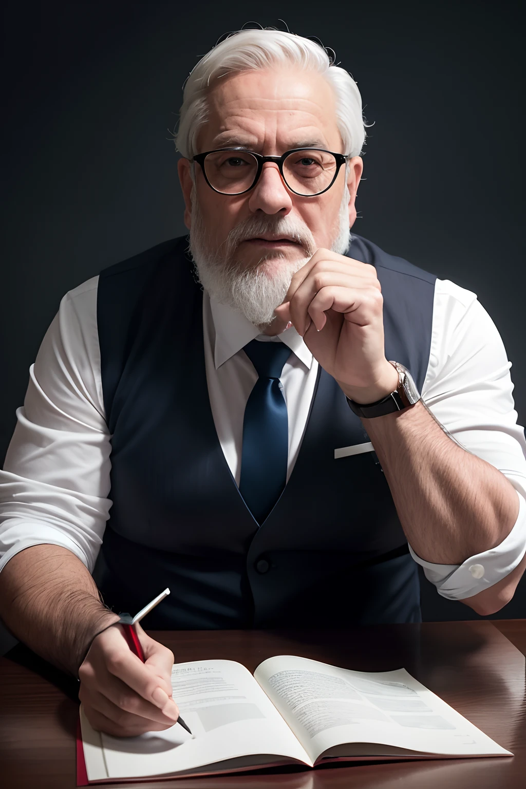 teacher, Old man teacher, realisticamente, dynamic lights, velho, barba por fazer cinza, filmagem completa, (papel de parede 8k extremamente detalhado da unidade CG), trending on ArtStation, trend at CGSociety, alto detalhe, foco nítido, dramatic, fotorrealista