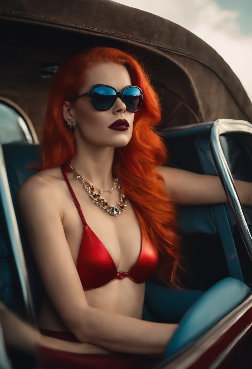Harley Queen en un avion desnuda