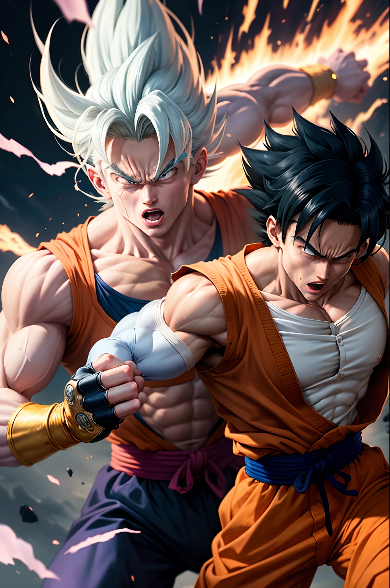 Beast gohan fighting ultra instinct goku