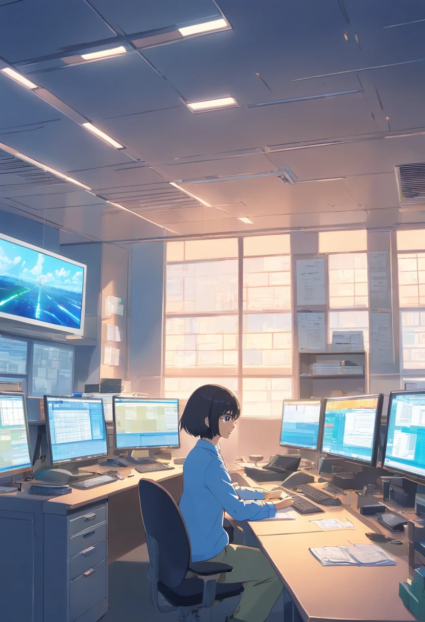 Cartoon Power Department State Grid Office
