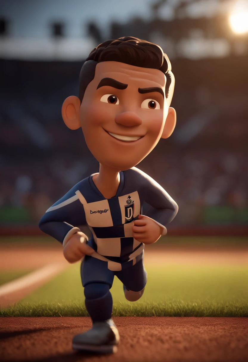 Cristiano Ronaldo, (Pixar style) (masterpiece:1.2) (bokeh) (bestquality) (Detailed skin) (detailed texture) (10) (clay) (Cinematic lighting) (crisp focus）