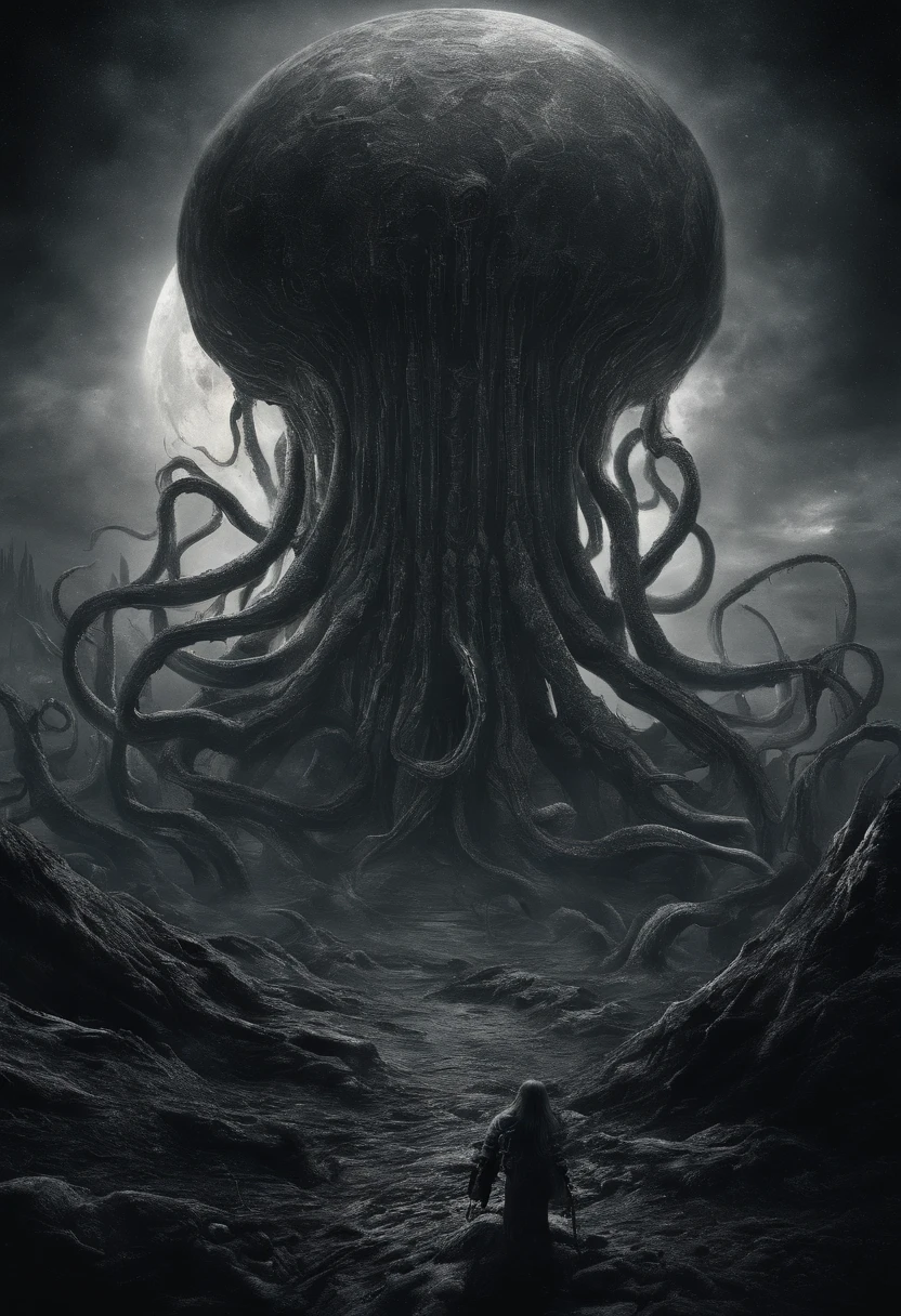 There is a planet in the middle, Tentacles of the universe, Lovecraft's inspiration, Lovecraft's Cosmic Fear, Lovecraft's Hellscape, Fantasy and space horror films, Lovecraft-inspired atmosphere, lovecraftian, Planet in open space, No people