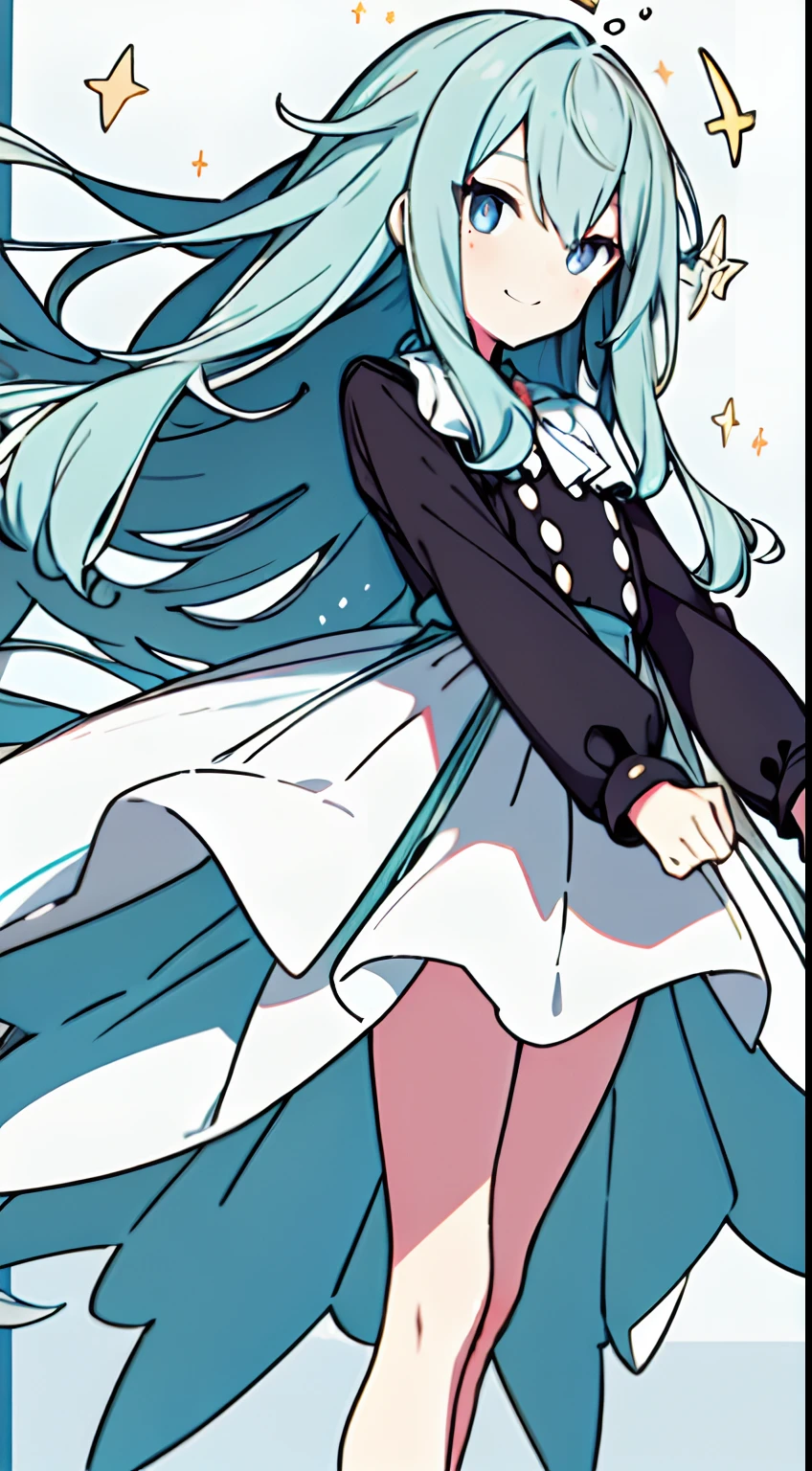 masuter piece, Best Quality,32K、Wallpaper, ultra -detail, Absurd beauty, 1Beautifulwoman、Pupils of large eyes、Hair fluttering in the wind、slender long legs、Smaller head、miscievous smile、Angle looking up from below