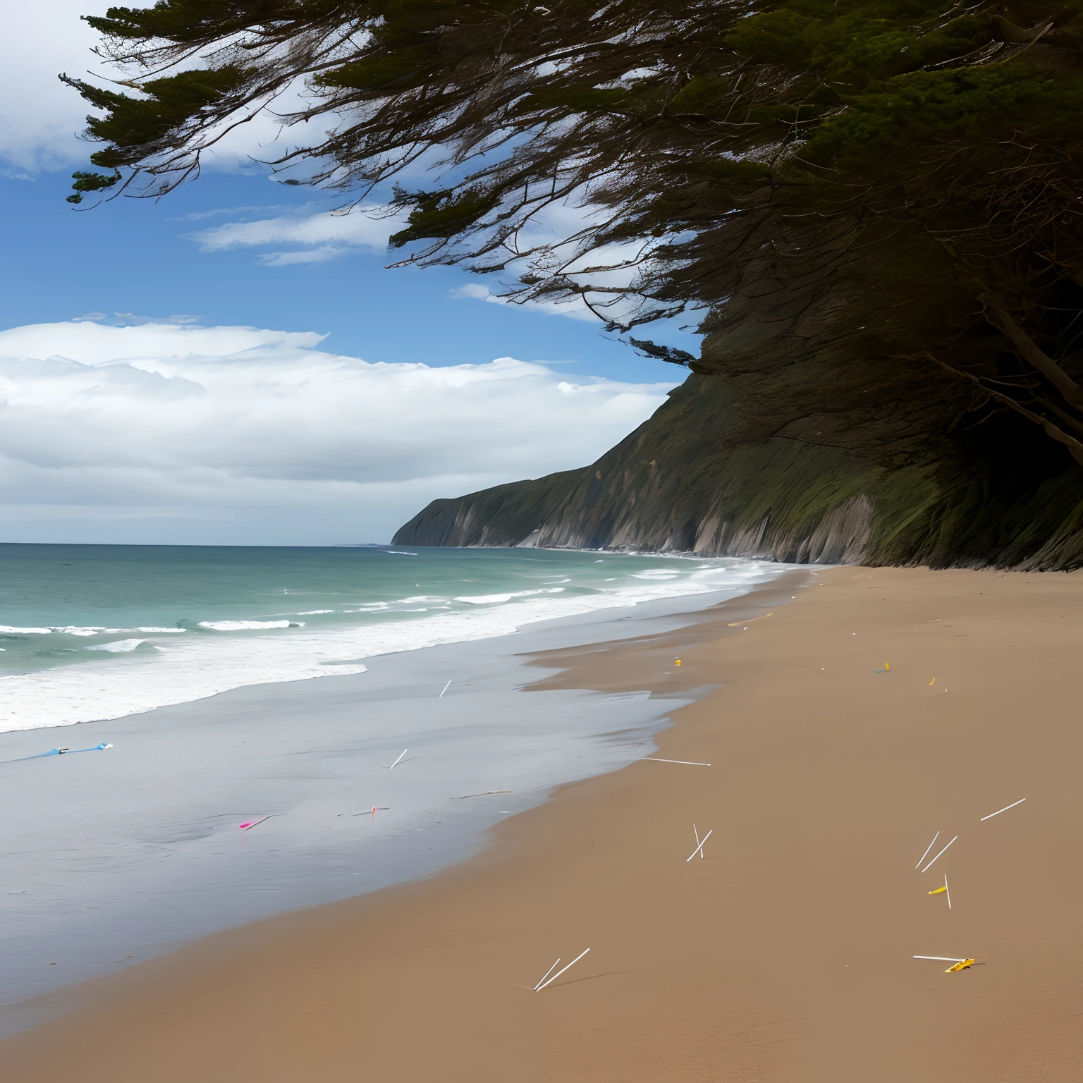 Needles on beach