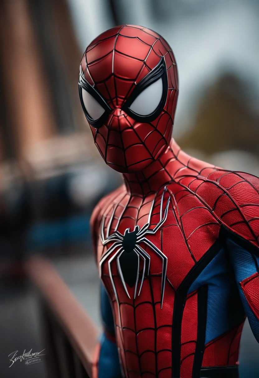 boneco do spider-man, com armadura futurista, estilo cartoon