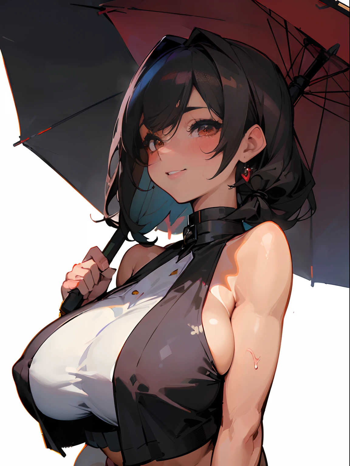 ((top-quality、8K,masterpiece:1.3))、foco nítido:1.2、(Beautiful woman with perfect body shape:1.4),A slight smil,silber hair、 (abdominals:1.2),((huge-breasted:1.4))、(Sway Back Stance:1.3),Kanzashi、(nippless:1.2),umbrellas、wine bottle、in poolside、Highly detailed facial and skin texture、A detailed eye、二重まぶた、(Huge breasts:1.3),(Big ass),(thick thight:1.3),looking happy smile,(Brown skin tone:1.4),(skin tanned:1.4)、wetted skin、5Fingered hand