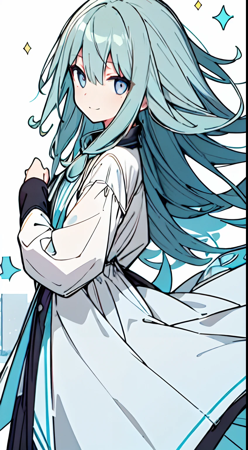 masuter piece, Best Quality,32K、Wallpaper, ultra -detail, Absurd beauty, 1Beautifulwoman、Pupils of large eyes、Hair fluttering in the wind、slender long legs、Smaller head、miscievous smile、Angle looking up from below