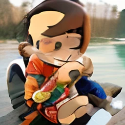 Cartoon boy sitting on a log by the river with a stick, lovely digital painting, cartoon digital painting, digital cartoon painting art, childrens art in artstation, Cartoon Art Style, Cute detailed digital art, Cartoon Art Style, Cute cartoon character, Cartoon style illustration, adorable digital art, Realistic anime 3 D style, Detailed fanart, Fanart, Digital art of cartoons