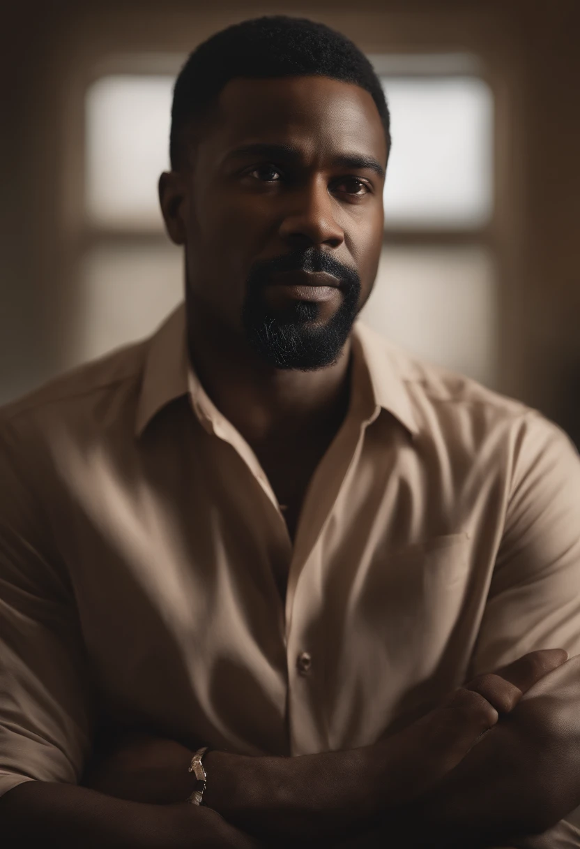 (highres,masterpiece:1.2),(realistic,photorealistic,photo-realistic:1.37) portrait of a (handsome, strong) black father, (with a kind, gentle expression) (wearing a stylish suit:1.1). The father has (expressive eyes:1.1) (with a gleam of wisdom), a (well-defined nose) and (full, well-shaped lips). His (beard) is (neatly trimmed) and his (skin is flawless, with a smooth complexion). The father is (standing) with (confidence), (leaning slightly forward) as if he is about to say something important.
The background is a (subtle gradient, seamlessly blending colors) that enhances the portrait's focus on the father. The lighting is (soft and diffused), casting a gentle glow on his face, highlighting his features in (subtle shadows). The colors are (rich and vibrant), with a range of (deep, warm tones) that complement his skin tone.
The portrait is created using (oil painting techniques), with (careful attention to detail) and (precision brushstrokes). The strokes bring out the (texture of his skin) and capture the depth and complexity of his facial features. The overall composition is balanced and harmonious, with the father's gaze drawing viewers in.
This portrait is a tribute to the strength, wisdom, and love of black fathers. It captures a moment of connection and pride, showcasing the beauty and resilience of fatherhood.