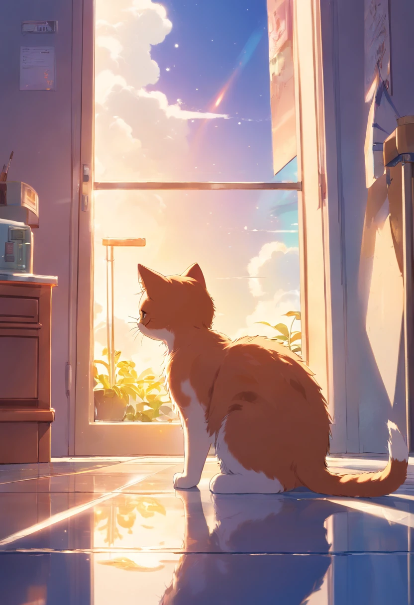 Kitten cute, day light , mirror effect