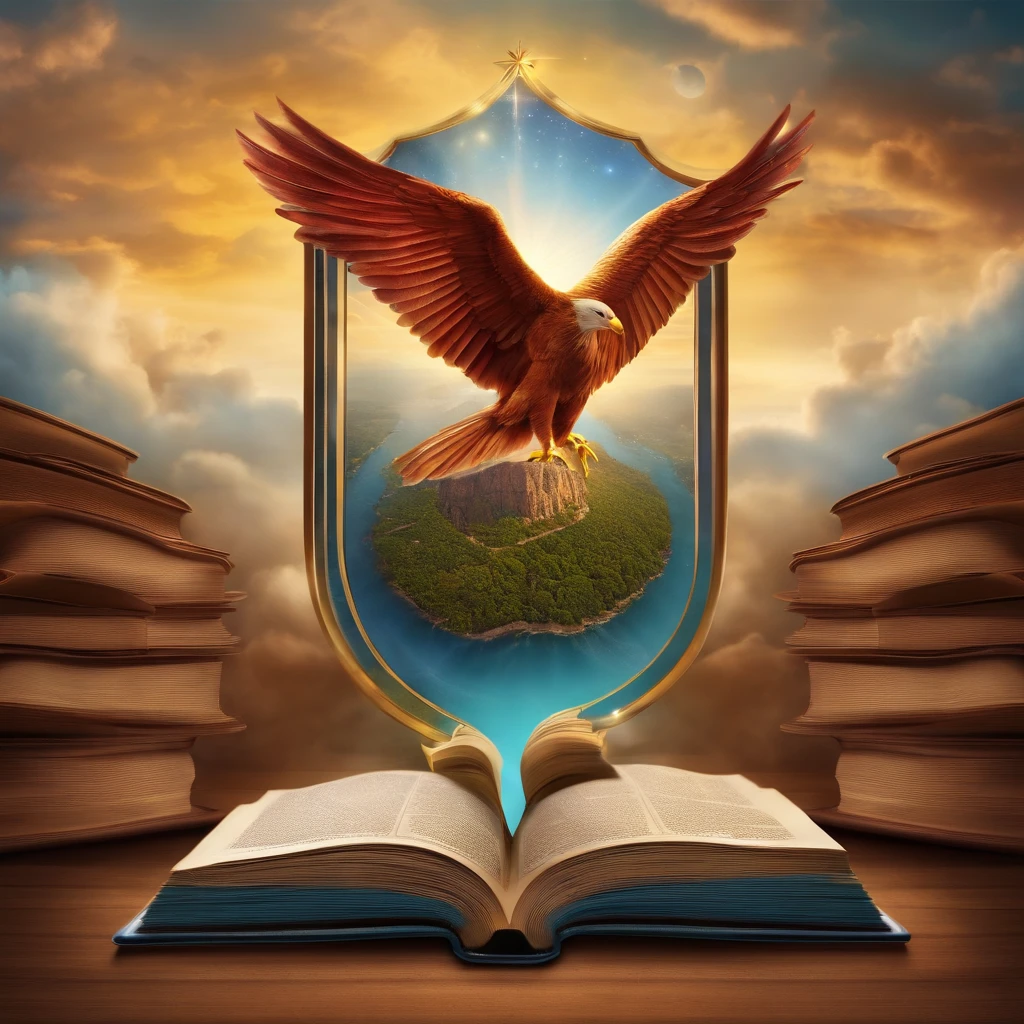open book and the world on top of the book logo
