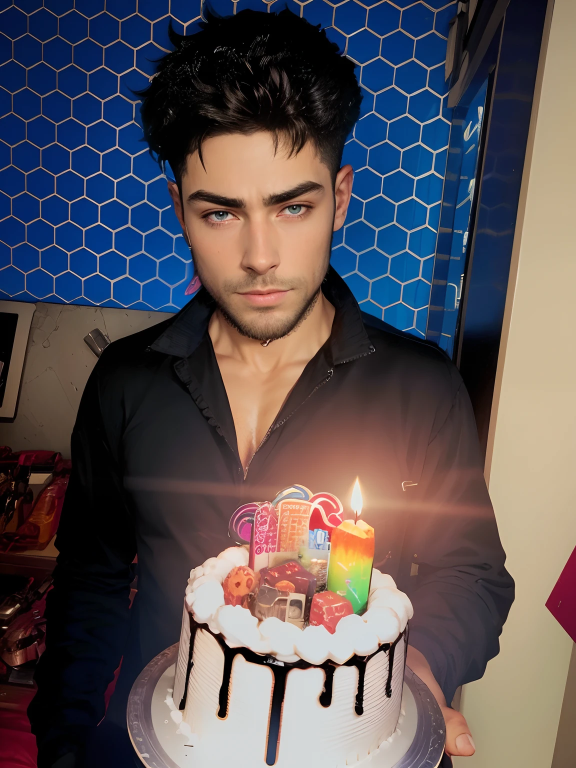 Change Cyberpunk Handsome Background
boy, realistic face, 8K, ultra realistis |birthday edeting