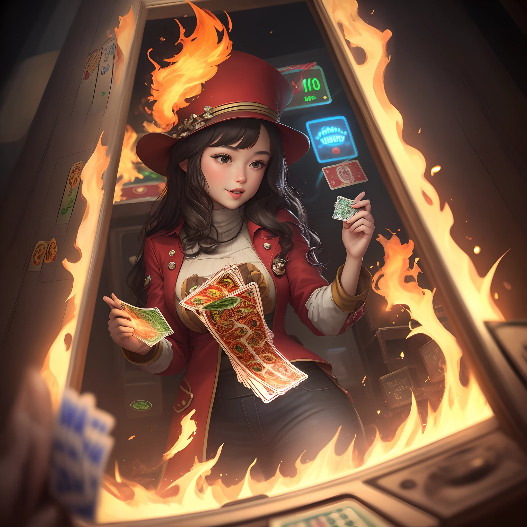 Cracked fire lucky jackpot cards