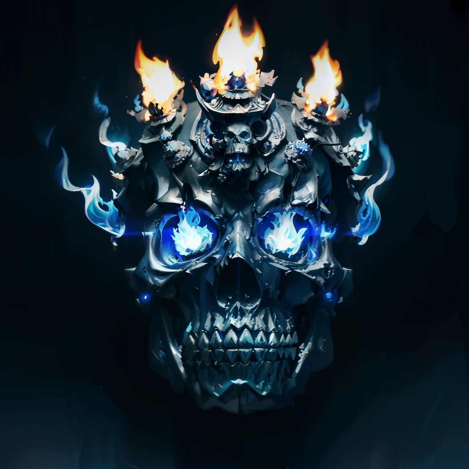 Close up of skull with blue flame on black background, Burning skull, fiery skull contemplating life, fantasy skull, Blue Flame, Burning Reaper, Breathe in the blue flames, Magic Blue Fire, bluefire, On the blue flame, death skull, bluefire!, Blue flames surround, emerging from blue fire, Sacred skull, morphing skulls, Blue Flame, Blue fireball