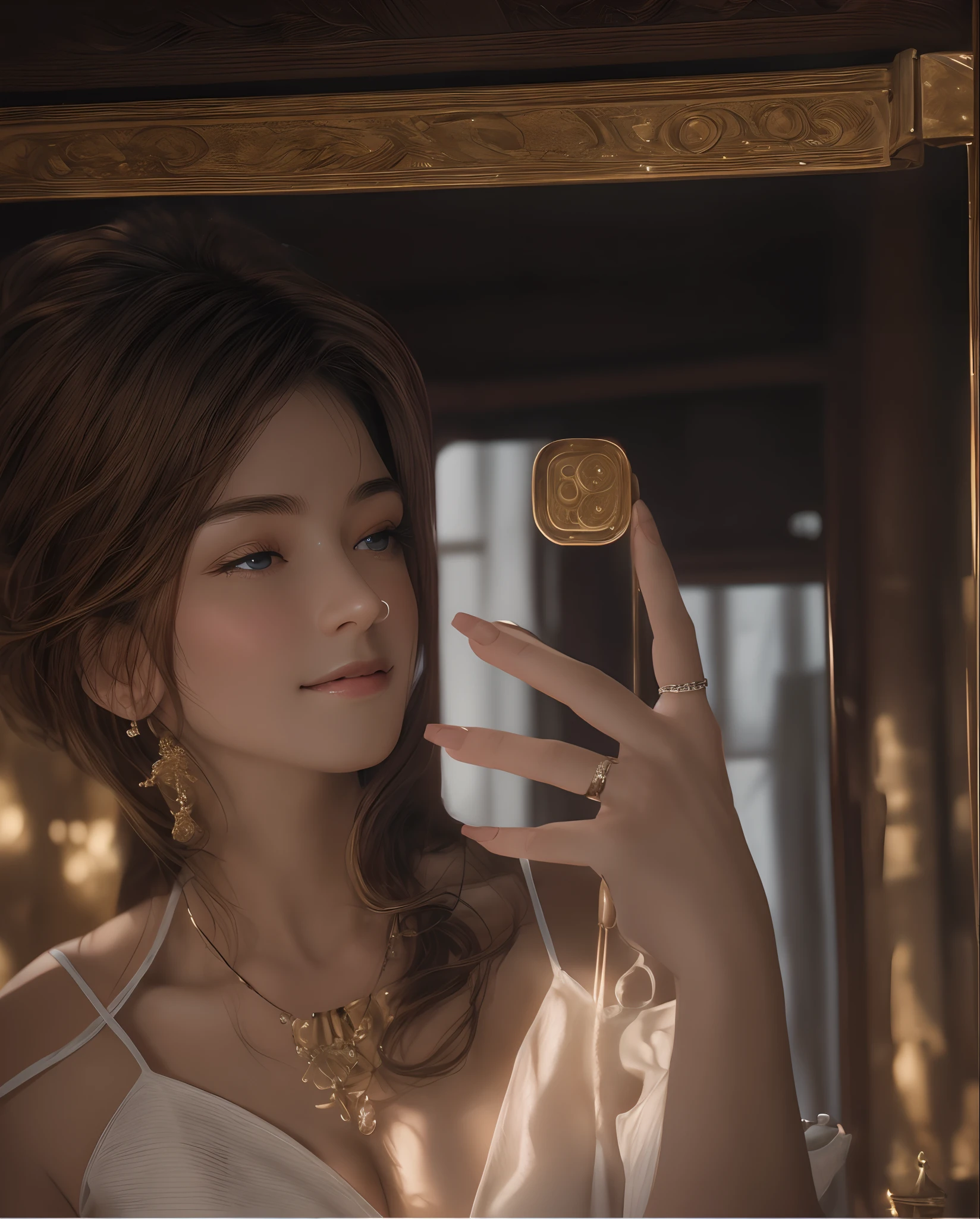 masterpiece, top quality, 8K, real person, realistic, very dense CG, shiny skin, fully focused, heaven, divine glory, radiant, angel, blessing, happiness,