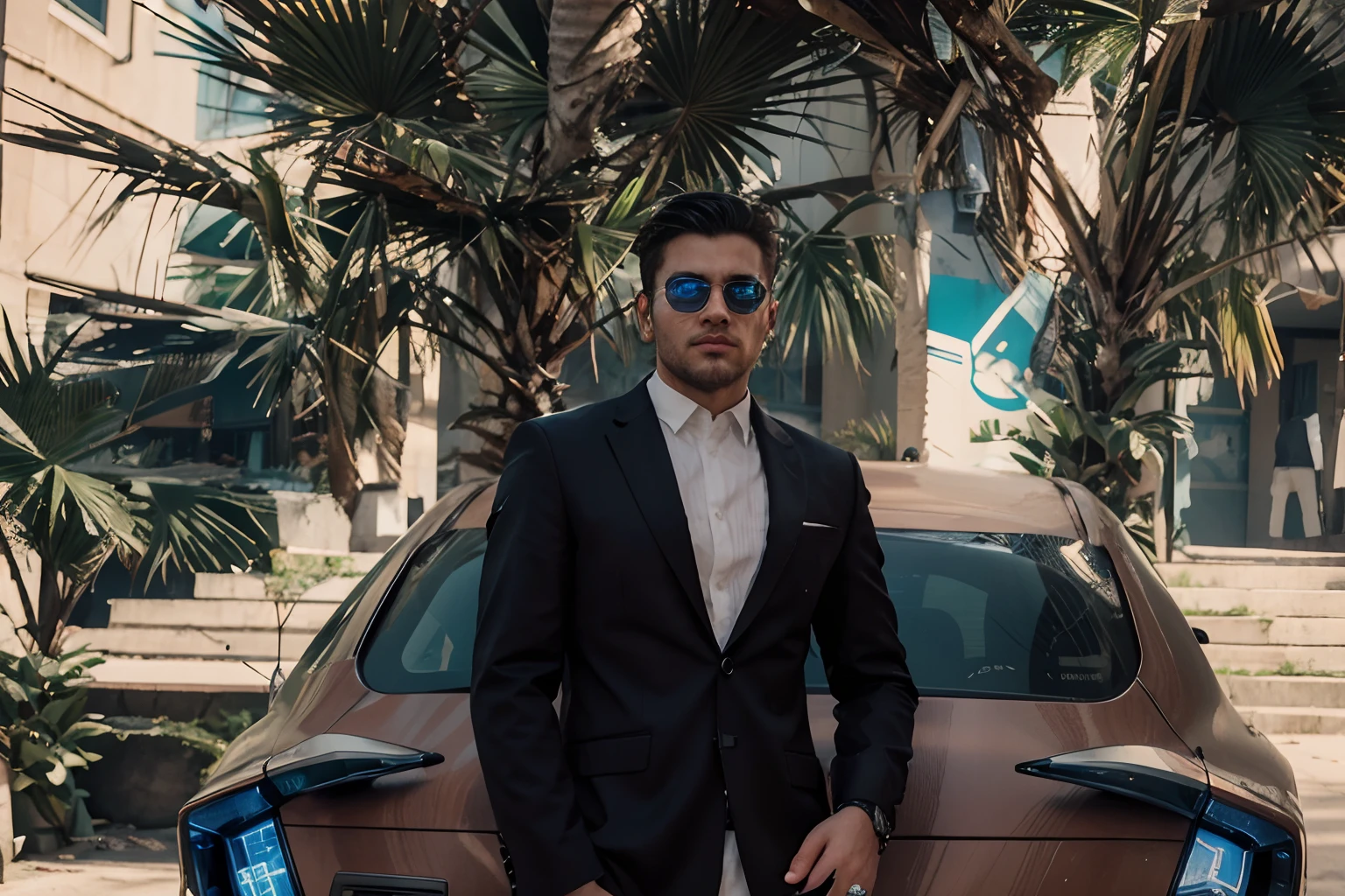 Change background cyberpunk handsome  boy, Realistic face, 8k ultra realistic.