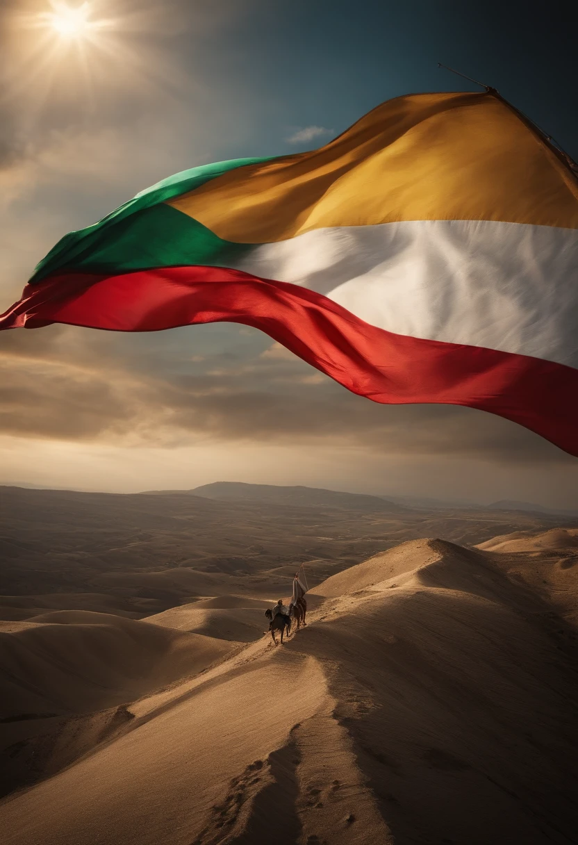 Rising palestein flag,  freedom, isreal defeat,  everyone happy