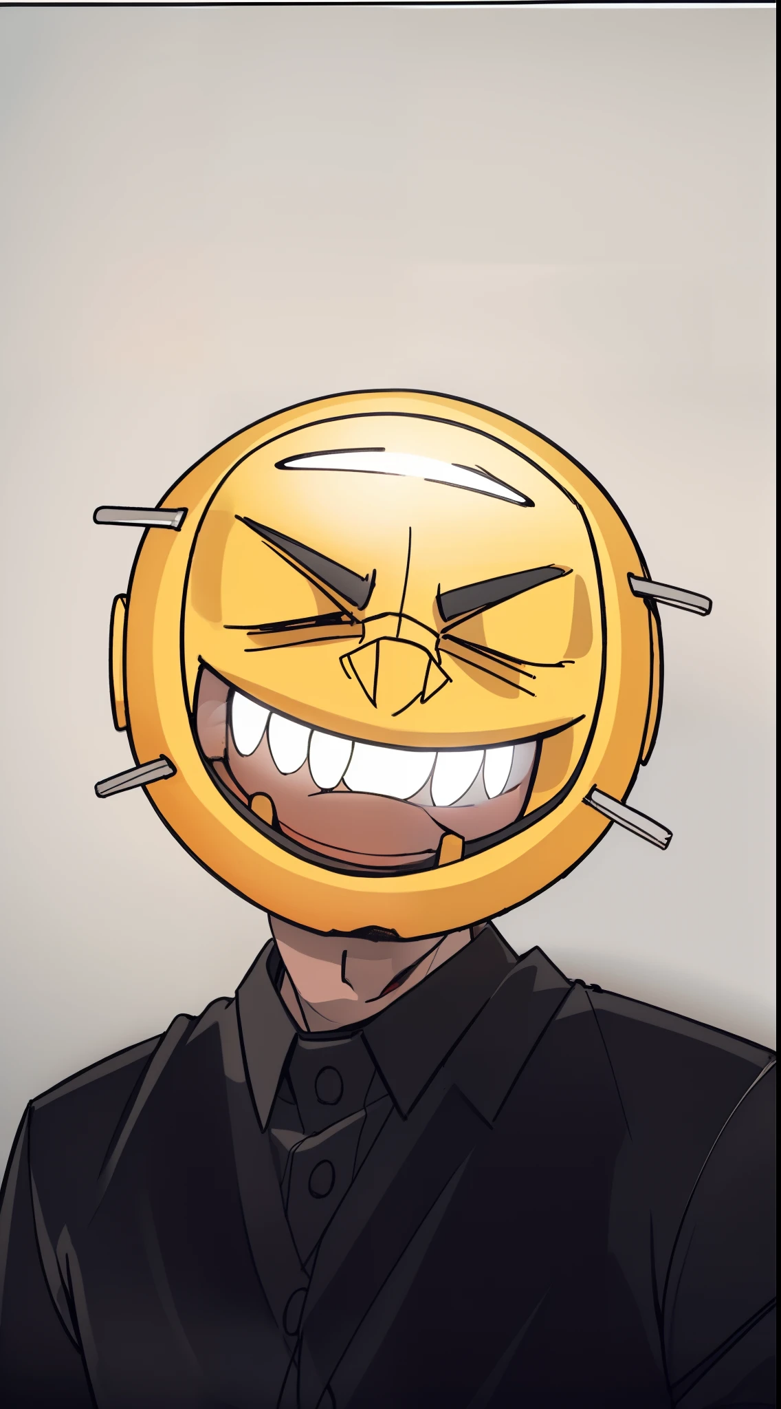 Black shadow of a man smiling showing his gold braces cartoon, Vice City GTA, white background